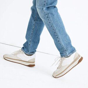 Madewell Kickoff Trainer Sneakers in Neutral Colorblock Leather Size 8